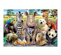 DIY 5D Broderie Diamant Kit Complet Rhinocéros Tigre Girafée Panda Peinture par numéro Diamond Painting Adultes Enfants Cristal Strass Point de Croix Diamant Arts Craft Home Décoration Murale 60x80cm
