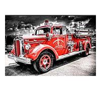 DIY 5D Broderie diamant Painting kits Complet Camion de pompier DIY Plein Forage Diamant Peinture Strass Broderie Point De Croix toile Arts Artisanat pour La Maison Décoration Murale 30x40cm