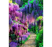 DIY 5D Broderie Diamant Peinture Kits Glycine Fleur Jardin 25x30cm Complet Forage Strass Diamant Painting,Bricolage Diamant Painting pour Adultes et Enfants Artisanat Décor Murale