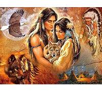 DIY 5d Diamant Peinture kit adulte, peinture diamant 5d complet, Broderie diamant kit, Point De Croix Broderie Diamond painting - Couple indien(40x50cm)