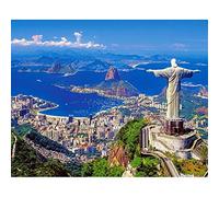 DIY 5D diamant peinture Kit Complet Brésil bâtiment paysage Diamond painting adultes/enfants cristal strass toile photos full diamant point de croix pour la maison décor cadeau Round Drill,40x50cm