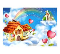 DIY 5D Diamant Peinture Kits Arc-en-ciel de nuage de maison Full Drill Diamond Painting Adultes Enfant Broderie Point De Croix Cristal Strass Toile Artisanat Maison Stickers Murale Décor 40x50cm D845