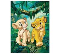DIY 5D Diamant Peinture Kits Complet pour Adultes Dessin animé comique roi lion petit lion Diamond Painting Cristal Point De Croix Toile Broderie Arts pour la Salon Décor Murale à la Maison50x60cm