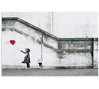 Diy 5d Diamant Peinture Par NuméRo Kit Banksy Grafitti Girl with Red Balloon Grey Love Pictures and Picture Broderie Diamant Broder Au Point Croix Arts 11.8"x15.7"(30x40cm) Sans Cadre