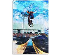 Diy 5d Diamant Peinture Par NuméRo Kit Silhouette de compétition de BMX Broderie Diamant Broder Au Point Croix Arts 23.6"x35.4"(60x90cm) Sans Cadre