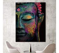 DIY 5d Diamant Peinture par numéro Kits,Bouddha Cristal Strass Broderie Large Size Diamond Painting Complet Handmade Pâte Arts Crafts Salon Chambre décor Murale 50x100cm