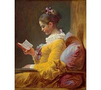 DIY 5D Diamant Peinture Point De Croix Broderie Diamond Painting Kits Salon Chambre Décoration Autocollant mural,ean Honore Fragonard-A Young Girl Reading