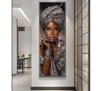 DIY 5D Diamond Painting Adulte XXL, 55x155 cm Afrique Peinture Diamant avec Rond Strass, reine Diamond Painting Enfant & Débutants, Créatif Broderie Diamant pour la Décoration Murale Moderne Maison