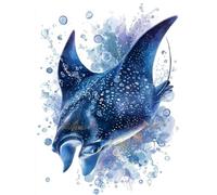 DIY 5D Diamond Painting Arts Kits pour Adulte, Animaux Raies Manta Diamond Art Kits Full Drill Cristal Images Arts Peinture Point Croix Diamant Painting Débutants Home Wall Decor Cadeau 20x30cm hJ6-72