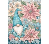 DIY 5D Diamond Painting Arts Kits pour Adulte, NoëL Elfe Fleur Diamond Art Kits Full Drill Cristal Images Arts Peinture Point Croix Diamant Painting Débutants Home Wall Decor Cadeau 20x30cm hJ6-784