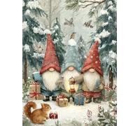 DIY 5D Diamond Painting Arts Kits pour Adulte, PèRe NoëL éCureuil Diamond Art Kits Full Drill Cristal Images Arts Peinture Point Croix Diamant Painting Débutants Home Wall Decor Cadeau 40x50cm hJ6-799