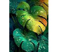 DIY 5D Diamond Painting Arts Kits pour Adulte, Perles De RoséE De Feuilles Diamond Art Kits Full Drill Cristal Images Peinture Point Croix Diamant Painting Débutants Wall Decor Cadeau 60x80cm hJ6-872