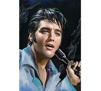 DIY 5D Diamond Painting by Number Kit,Crystal Rhinestone Diamond Embroidery Paintings Cross Stitch for Home Wall Elvis Presley£¬11.8 X 15.7 Inch