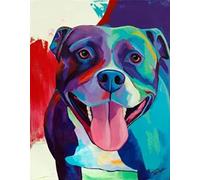 Diy 5D Diamond Painting Complet Accessoires,Staffordshire Bull Terrier Animal Broderie Peinture Diamant Painting Kit Complet Point De Croix Cristal Strass Décoration De La Maison