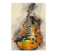DIY 5D Diamond Painting Complet Art Guitare Musique Broderie Diamant Kit Complet Diamant Peinture Cristal Strass Point De Croix Diamant Painting Arts Artisanat pour Home Décor Murale 50x70cm/20x28in