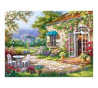DIY 5D Diamond Painting Enfant Complet Kits, Round drill Jardin Douillet 40x50cm 5D Peinture Diamant Point de Croix Toile Broderie Diamant Arts Craft for Corridor Porch Home Wall Decor (16x20in)