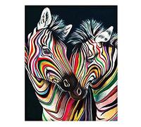 DIY 5D Diamond Painting Enfant Complet Kits, Square drill Animaux Zèbre 100x130cm 5D Peinture Diamant Point de Croix Toile Broderie Diamant Arts Craft for Corridor Porch Home Wall Decor (40x52in)