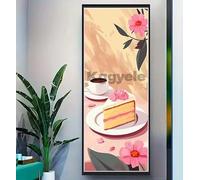DIY 5D Diamond Painting Gâteau Café Diamond Painting Grand Format 130 X 50 cm, Peinture Diamant Adulte/Enfant Puzzle Diamant, Broderie Diamant Kit Complet Tableau en Perles pour Murale Décoration