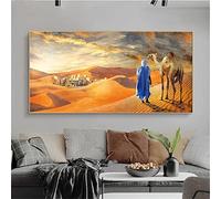 DIY 5D Diamond Painting Grand Format,Broderie Diamant Kit Complet,Kit Peinture Diamant Point de Croix,Tableau Chambre Adulte,Diamant Peinture Numéros,Décoration Murale Chameau Du Désert 40x80cm F10