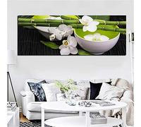 DIY 5D Diamond Painting Grand Format,Broderie Diamant Kit Complet,Kit Peinture Diamant Point de Croix,Tableau Chambre Adulte,Diamant Peinture,Décoration Murale Bol D'Orchidée En Bambou 60x120cm C6