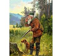 DIY 5D Diamond Painting Kit Chasseur de forêt Peinture Diamant Kit pour Adultes Enfants Point De Croix Broderie Diamant Art, pour la décoration à la Maison/Salon/Chambre/Bureau Round Drill 50x60cm