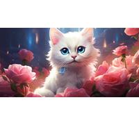 DIY 5D Diamond Painting Kit Complet, Chat Diamond Painting Animal Diamond Painting Grand Format 40x80cm, Diamant Painting Adulte Débutant Cristal Art Painting Kit, Decoration Chambre Maison -305