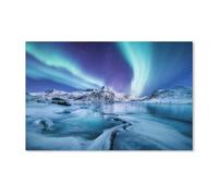 DIY 5D Diamond Painting Kits,Aurore boréale dans Les îles Lofoten, Norvège,Broderie Diamant Peinture Kits Full Round Drill Cristal Strass Point De Croix Arts Craft Décoration Maison(40x50cm)-A4
