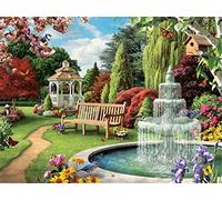 DIY 5D Diamond Painting Kits Full Drill,Crystal Rhinestone Cross Stitch Diamond Painting Adults/Kids Mosaic Pictures Embroidery Art Craft for Home Wall Decor(Garden Woods 80x100cm/32x40in Round Drill)