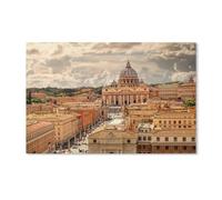 DIY 5D Diamond Painting Kits,Vue panoramique de Rome avec la basilique Saint-Pierre dans la Cité du Vatican,Broderie Diamant Peinture Kits Full Round Drill Cristal Strass Point De Croix (40x40cm)-A44