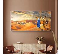 DIY 5d Diamond Painting par numéro kit Complet Chameau de l'homme du désert Diamond Painting Adultes Square Grande Taille Broderie Artisanat pour la Maison Décor Murale Cadeau(40x80cm,16x32in)