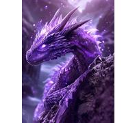 DIY 5D Kits De Broderie Diamant Peinture Diamant Anime Dragon Fantasy Animaux 5D Kits D'Art Diamant Rond À Forage Complet Art Diamant Image Cristal Art Pour La Décoration Murale De La Maiso 30x40cm