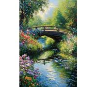 DIY 5D Le Jardin monet Diamond Painting Kit for Adults, Large Full Diamond Embroidery Pasted Crystal Rhinestone Cross Stitch Handmade Puzzle Mosaic Art Craft Home Wall Decor Gift 40x50cm