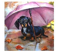 DIY 5D Peinture Diamant Kit Complet Adulte/Enfant Chien Teckel 30x30cm Diamond Painting Cristal Strass Toile Broderie Point De Croix Diamant Art Peinture Pour Maison Salon Chambre Décoration