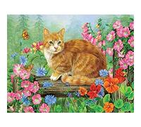 DIY 5D Peinture Diamant Kit Complet Adulte/Enfant Fleurs de chat 40x50cm Diamond Painting Cristal Strass Toile Broderie Point De Croix Diamant Art Peinture Pour Maison Salon Chambre Décoration