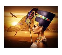 DIY 5D Peinture Diamant Kit Egypte Femme rétro 25x30cm/10 * 12in Complet Foret Point De Croix Cristal Strass Broderie Diamond Painting Kits Adulte/Enfant Full Drill Bicolage Muraux Décor à La Maison