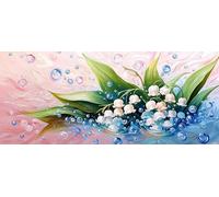 DIY 5D Peinture Diamant Painting Kit, Grand Format Diamond Painting Complet Kits, Orchidée cloche Diamond Art Kits Point de Croix Painting pour Adultes Débutants Maison Décor Cadeau 50x100cm b-579