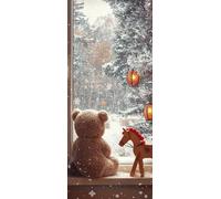 DIY 5D Peinture Diamant Painting Kit, Grand Format Diamond Painting Complet Kits, Ours de fenêtre Diamond Art Kits Point de Croix Painting pour Adultes Débutants Maison Décor Cadeau 70x140cm b-117