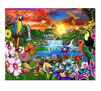 DIY 5D Peinture Diamant Painting Perceuse complet,Animaux Chute d'Eau Lumière du Soleil Point de Croix Kit Adultes Enfants Grande Broderie Artisanat Décor Murale à la Maison Square Drill 30x40cm