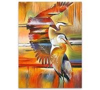 DIY 5D Peinture Diamant Painting Perceuse complet,Coucher de Soleil Animaux Oiseau Point de Croix Kit Adultes Enfants Grande Broderie Cristal Artisanat Décor Murale à la Maison Square Drill 100x120cm