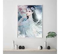DIY 5D Peinture Diamant Painting Perceuse complet,femme chinoise Point de Croix Kit Adultes Enfants Grande Broderie Cristal Strass Artisanat Toile décor murale à la maison cadeau Round Drill 80x100cm