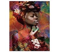 DIY 5D Peinture Diamant Painting Perceuse complet,femme indienne Point de Croix Kit Adultes Enfants Grande Broderie Cristal Strass Artisanat Toile décor murale à la maison cadeau Round Drill 80x100cm