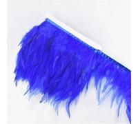 DIY Accessoires à la Main, décalages à Coudre, 2Meter Feathers Tassel Fringe Trim Clothes Ribbon Decoration Sewing Trimmings Needlework Decor(Blue)