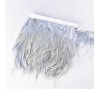 DIY Accessoires à la Main, décalages à Coudre, 2Meter Feathers Tassel Fringe Trim Clothes Ribbon Decoration Sewing Trimmings Needlework Decor(Gray)