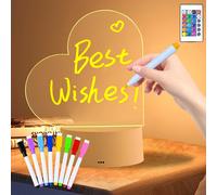 Diy Acrylic Lamp, Creative Night Light Bedside Lamp Usb, Led Bedside Lamp For Children, 16 Colours, Writing, Erasable, Illusion Night Light, Remote Control, Gift Lamp (Aimant)