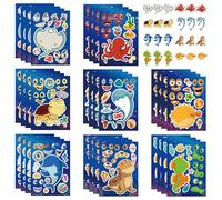 DIY Animal Autocollant Enfant, 32 Pièce Faire un Visage d'Animal avec Différentes Expressions Gommettes Animaux Marins pour Bricolage Scrapbooking Récompense Cadeaux
