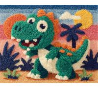 DIY Animal Latch Hook Rug Kit Dinosaure De Dessin Animé Kits De Crochets À Loquet Pour Tapis Grands Pour Adultes Débutants,Faire Soi-Même Kit De Fabrication De Tapisserie,Broderie De 35x46in