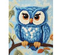 DIY Animal Latch Hook Rug Kit Portrait De Hibou Kit De Couture Au Crochet,Tapis À Loquet Classique Pour Adultes,Ensemble D'Artisanat 3D Pour Décoration Intérieure,Cadeau De Festival 23x35in