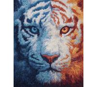 DIY Animal Latch Hook Rug Kit Tigre Fantastique Kits De Crochets À Loquet Pour Tapis Grands Pour Adultes Débutants,Faire Soi-Même Kit De Fabrication De Tapisserie,Broderie De Coussin 35x46in