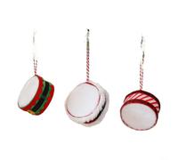DIY Arbre de Noël Ornement Tambour Tissu Suspension 6,5 cm B+C) | Assemblage à faire soi-même, design personnel, tissu doux, construction légère, idéal pour la créativité