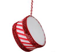 DIY Arbre de Noël Ornement Tambour Tissu Suspension 6,5 cm (B) | Assemblage à faire soi-même, design personnel, tissu doux, construction légère, idéal pour la créativité